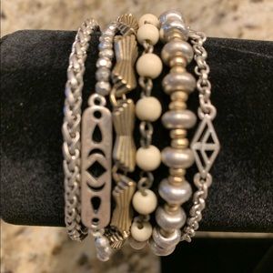 Lucky Style Multi Chain Bracelet with Magnetic Closure